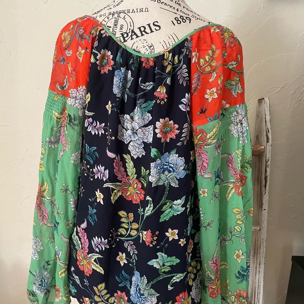JOHNNY WAS women’s size small Blouse Long Sleeve Multicolor Boho Top